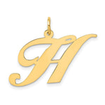 Load image into Gallery viewer, 14K Yellow Gold Large Fancy Script Initial Letter H Charm Pendant
