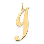 Load image into Gallery viewer, 14K Yellow Gold Large Fancy Script Initial Letter J Charm Pendant