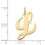 Load image into Gallery viewer, 14K Yellow Gold Large Fancy Script Initial Letter L Charm Pendant