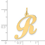 Load image into Gallery viewer, 14K Yellow Gold Large Fancy Script Initial Letter R Charm Pendant