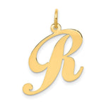 Load image into Gallery viewer, 14K Yellow Gold Large Fancy Script Initial Letter R Charm Pendant