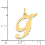 Load image into Gallery viewer, 14K Yellow Gold Large Fancy Script Initial Letter T Charm Pendant