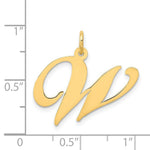 Load image into Gallery viewer, 14K Yellow Gold Large Fancy Script Initial Letter W Charm Pendant