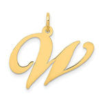 Load image into Gallery viewer, 14K Yellow Gold Large Fancy Script Initial Letter W Charm Pendant