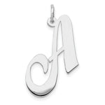 Load image into Gallery viewer, 14K White Gold Large Fancy Script Initial Letter A Charm Pendant