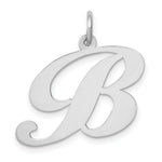 Load image into Gallery viewer, 14K White Gold Large Fancy Script Initial Letter B Charm Pendant