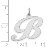 Load image into Gallery viewer, 14K White Gold Large Fancy Script Initial Letter B Charm Pendant
