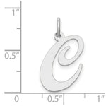 Load image into Gallery viewer, 14K White Gold Large Fancy Script Initial Letter C Charm Pendant