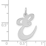Load image into Gallery viewer, 14K White Gold Large Fancy Script Initial Letter E Charm Pendant