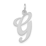 Load image into Gallery viewer, 14K White Gold Large Fancy Script Initial Letter G Charm Pendant