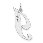 Load image into Gallery viewer, 14K White Gold Large Fancy Script Initial Letter I Charm Pendant