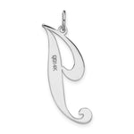 Load image into Gallery viewer, 14K White Gold Large Fancy Script Initial Letter J Charm Pendant