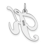 Load image into Gallery viewer, 14K White Gold Large Fancy Script Initial Letter K Charm Pendant