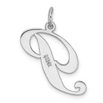 Load image into Gallery viewer, 14K White Gold Large Fancy Script Initial Letter P Charm Pendant