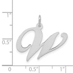 Load image into Gallery viewer, 14K White Gold Large Fancy Script Initial Letter W Charm Pendant