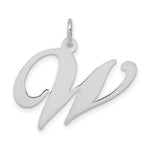 Load image into Gallery viewer, 14K White Gold Large Fancy Script Initial Letter W Charm Pendant