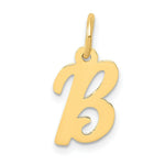 Load image into Gallery viewer, 14K Yellow Gold Small Script Initial Letter B Charm Pendant