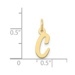 Load image into Gallery viewer, 14K Yellow Gold Small Script Initial Letter C Charm Pendant