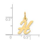Load image into Gallery viewer, 14K Yellow Gold Small Script Letter Initial H Charm Pendant