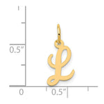 Load image into Gallery viewer, 14K Yellow Gold Small Script Initial Letter L Charm Pendant