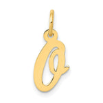 Load image into Gallery viewer, 14K Yellow Gold Small Script Initial Letter O Charm Pendant