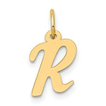 Load image into Gallery viewer, 14K Yellow Gold Small Script Initial Letter R Charm Pendant