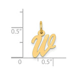 Load image into Gallery viewer, 14K Yellow Gold Small Script Initial Letter W Charm Pendant