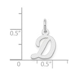 Load image into Gallery viewer, 14K White Gold Small Script Initial Letter D Charm Pendant