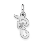 Load image into Gallery viewer, 14K White Gold Small Script Initial Letter F Charm Pendant