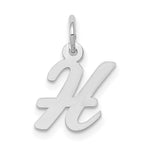 Load image into Gallery viewer, 14K White Gold Small Script Initial Letter H Charm Pendant