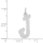 Load image into Gallery viewer, 14K White Gold Small Script Initial Letter J Charm Pendant