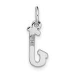 Load image into Gallery viewer, 14K White Gold Small Script Initial Letter J Charm Pendant