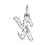 Load image into Gallery viewer, 14K White Gold Small Script Initial Letter K Charm Pendant