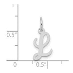 Load image into Gallery viewer, 14K White Gold Small Script Letter Initial L Charm Pendant