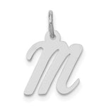 Load image into Gallery viewer, 14K White Gold Small Script Initial Letter M Charm Pendant