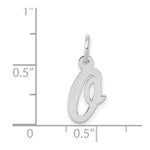 Load image into Gallery viewer, 14K White Gold Small Script Initial Letter O Charm Pendant