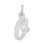 Load image into Gallery viewer, 14K White Gold Small Script Initial Letter O Charm Pendant