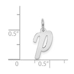 Load image into Gallery viewer, 14K White Gold Small Script Initial Letter P Charm Pendant