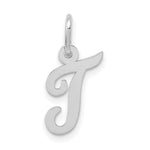 Load image into Gallery viewer, 14K White Gold Small Script Initial Letter T Charm Pendant