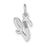 Load image into Gallery viewer, 14K White Gold Small Script Initial Letter V Charm Pendant