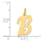 Load image into Gallery viewer, 14K Yellow Gold Medium Script Initial Letter B Charm Pendant