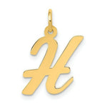 Load image into Gallery viewer, 14K Yellow Gold Medium Script Initial Letter H Charm Pendant