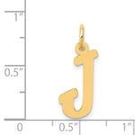 Load image into Gallery viewer, 14K Yellow Gold Medium Script Initial Letter J Charm Pendant