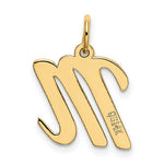 Load image into Gallery viewer, 14K Yellow Gold Medium Script Initial Letter M Charm Pendant