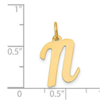 Load image into Gallery viewer, 14K Yellow Gold Medium Script Initial Letter N Charm Pendant