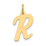 Load image into Gallery viewer, 14K Yellow Gold Medium Script Initial Letter R Charm Pendant