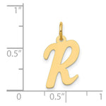Load image into Gallery viewer, 14K Yellow Gold Medium Script Initial Letter R Charm Pendant