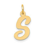 Load image into Gallery viewer, 14K Yellow Gold Medium Script Initial Letter S Charm Pendant