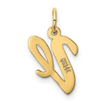 Load image into Gallery viewer, 14K Yellow Gold Medium Script Initial Letter V Charm Pendant