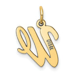 Load image into Gallery viewer, 14K Yellow Gold Medium Script Initial Letter W Charm Pendant